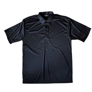 Collars & Co. Semi-Spread Collar Polo in Black XXL